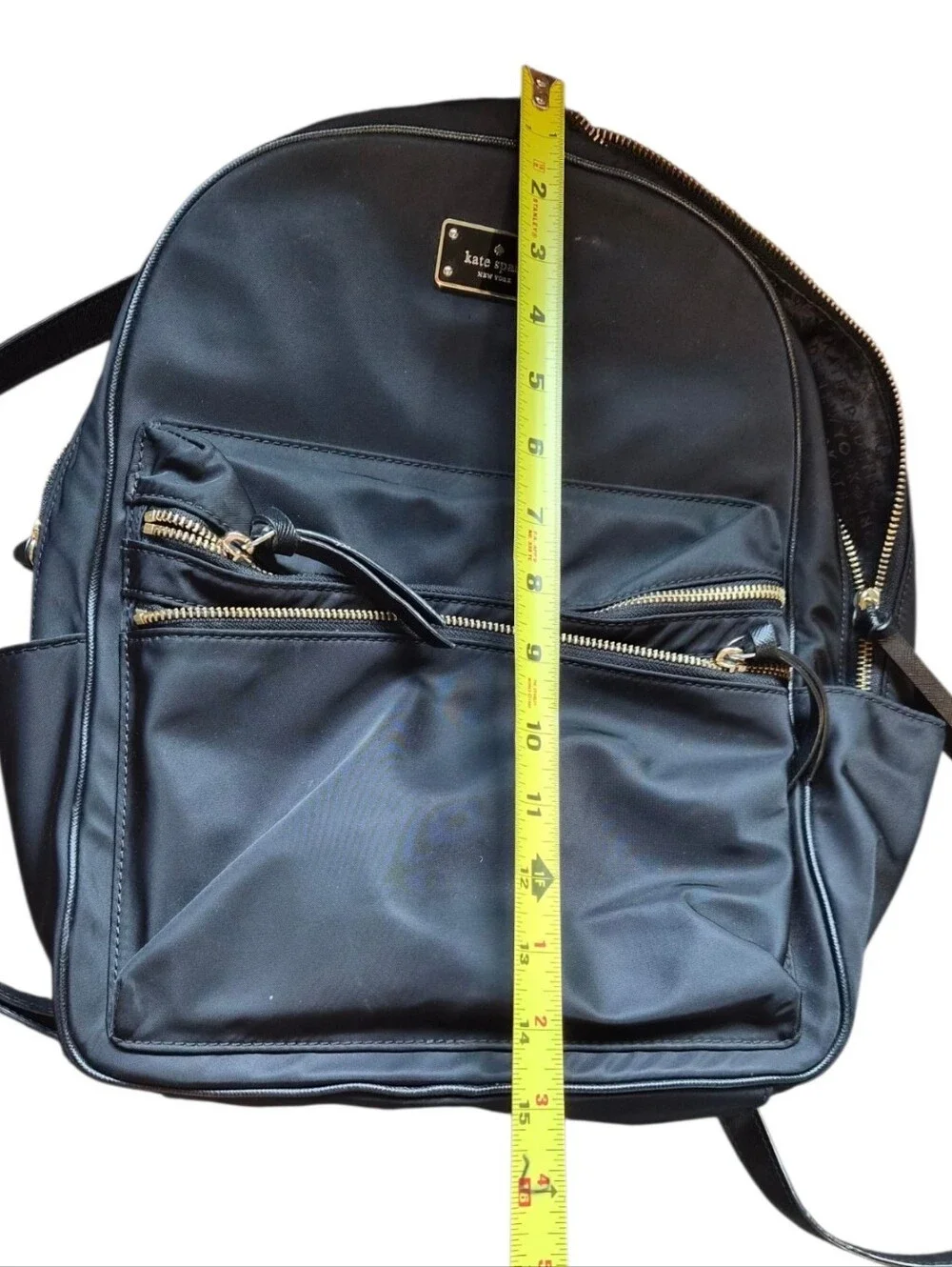 Kate spade Black Nylon Backpack with Gold Zippers